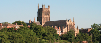 Picture of Worcestershire cathedral to represent children's activities in Worcestershire